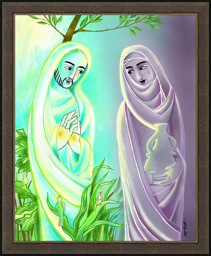 Wall Frame Espresso - Jesus with Mary Magdalene by M. McGrath