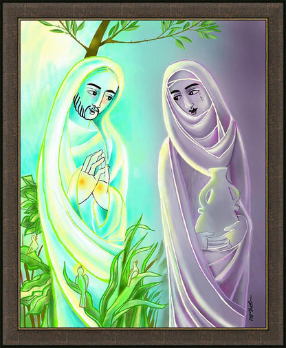 Wall Frame Espresso - Jesus with Mary Magdalene by Br. Mickey McGrath, OSFS - Trinity Stores
