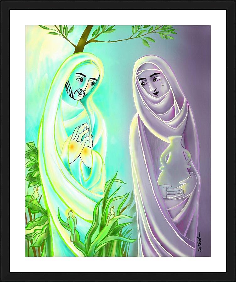 Wall Frame Black, Matted - Jesus with Mary Magdalene by Br. Mickey McGrath, OSFS - Trinity Stores