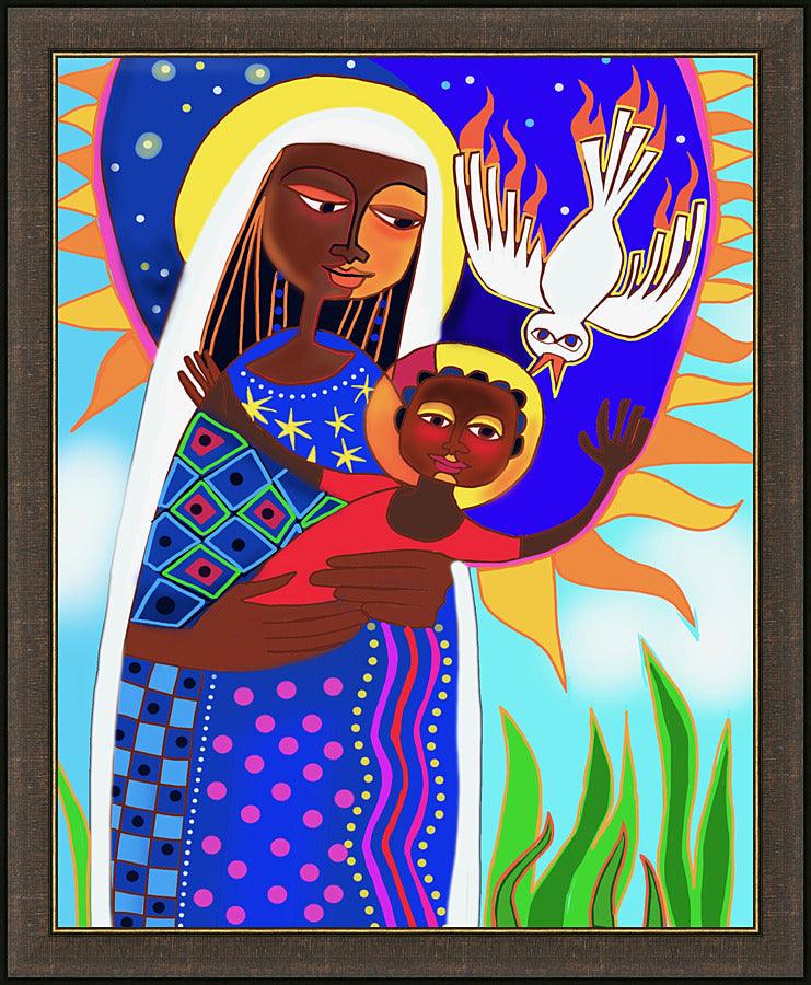 Wall Frame Espresso - Kenya Madonna and Child by Br. Mickey McGrath, OSFS - Trinity Stores