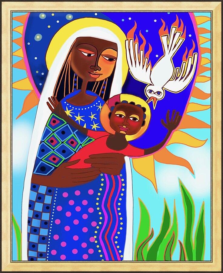 Wall Frame Gold - Kenya Madonna and Child by Br. Mickey McGrath, OSFS - Trinity Stores