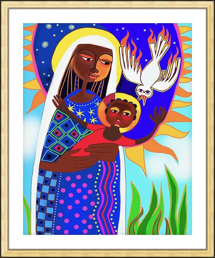 Wall Frame Gold, Matted - Kenya Madonna and Child by Br. Mickey McGrath, OSFS - Trinity Stores
