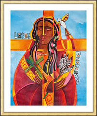 Wall Frame Gold - Jesus I Love You - Lesos Konoronhkwa by M. McGrath