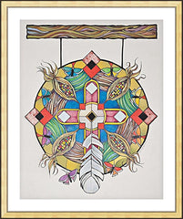 Wall Frame Gold - St. Kateri Tekakwitha's Mandala by M. McGrath