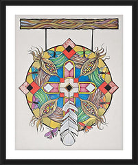 Wall Frame Black - St. Kateri Tekakwitha's Mandala by M. McGrath
