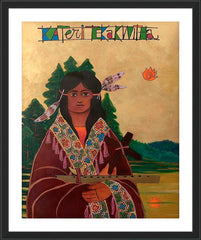 Wall Frame Black - St. Kateri Tekakwitha by M. McGrath