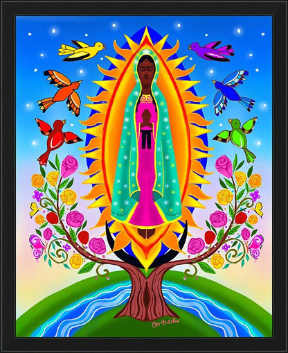 Wall Frame Black - Our Lady of Guadalupe by M. McGrath