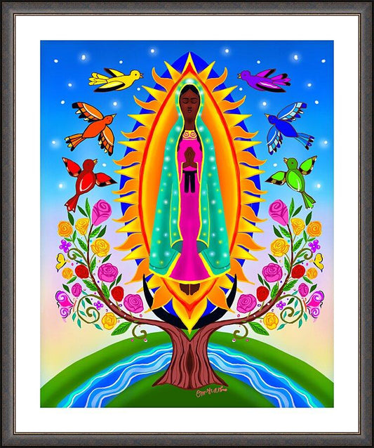 Wall Frame Espresso, Matted - Our Lady of Guadalupe by M. McGrath