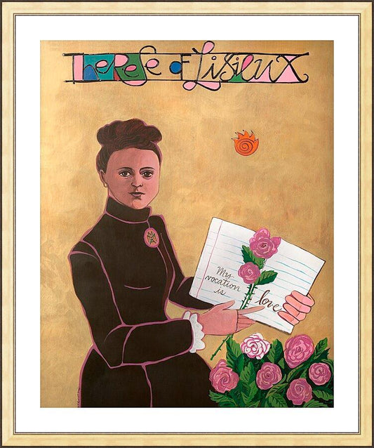 Wall Frame Gold, Matted - St. Thérèse of Lisieux by M. McGrath
