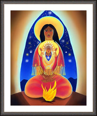 Wall Frame Espresso - Lakota Madonna with Child by M. McGrath