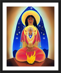 Wall Frame Black - Lakota Madonna with Child by M. McGrath