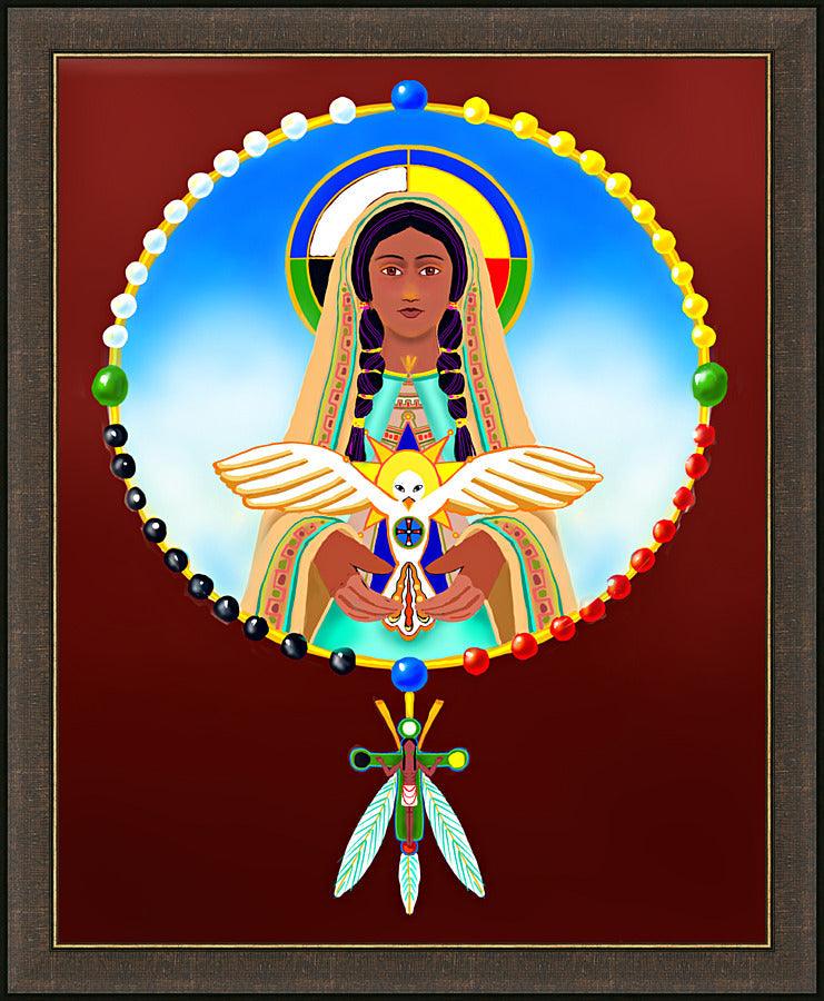 Wall Frame Espresso - Lakota Rosary by Br. Mickey McGrath, OSFS - Trinity Stores