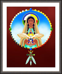 Wall Frame Espresso - Lakota Rosary by M. McGrath