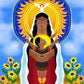 Wall Frame Espresso, Matted - Lakota Madonna with Sunflowers by M. McGrath