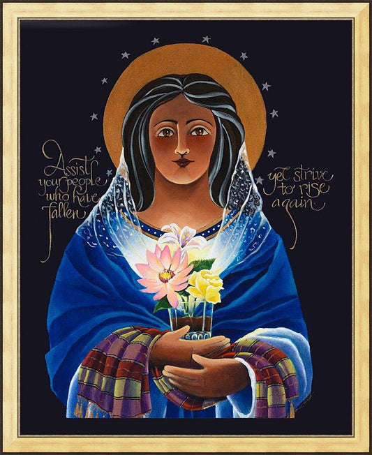 Wall Frame Gold - Our Lady of Light: Help of the Addicted by M. McGrath