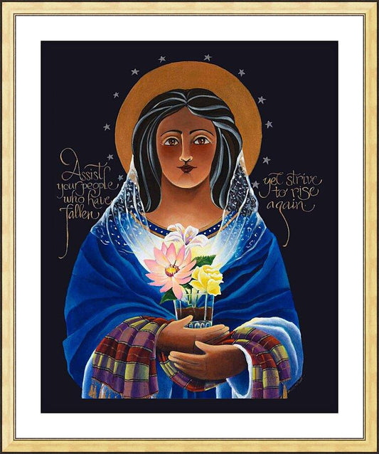 Wall Frame Gold, Matted - Our Lady of Light: Help of the Addicted by M. McGrath