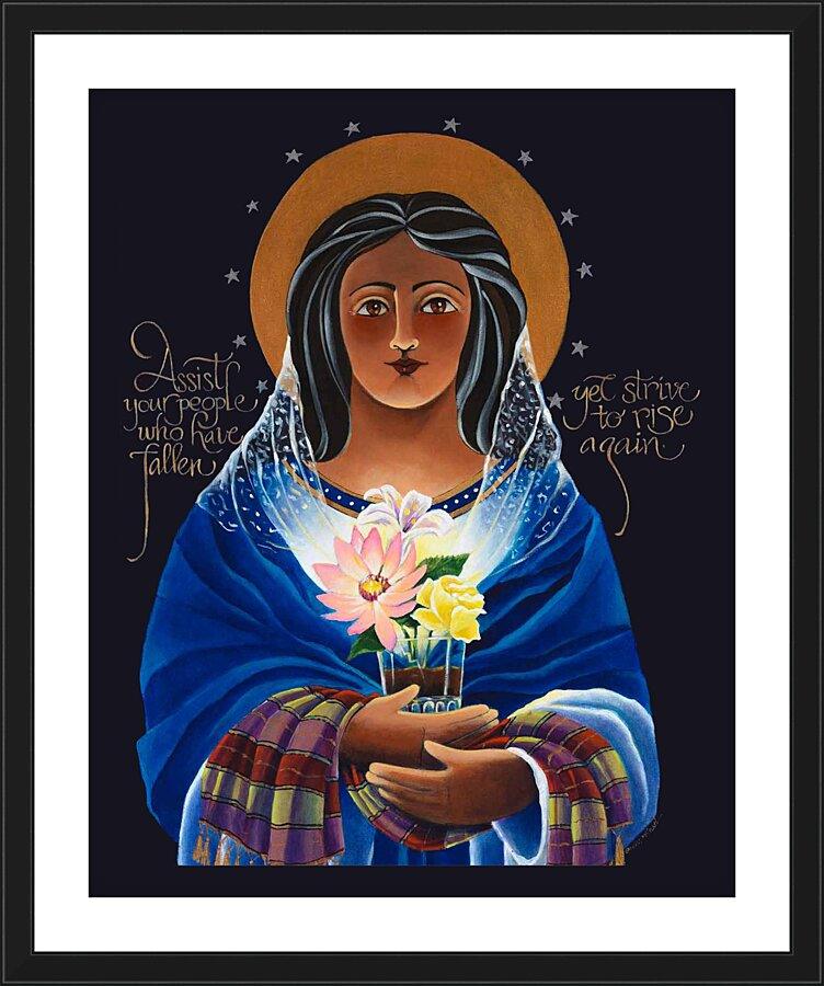 Wall Frame Black, Matted - Our Lady of Light: Help of the Addicted by M. McGrath