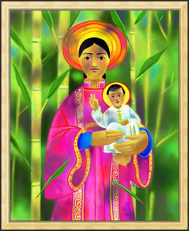 Wall Frame Gold - Our Lady of La Vang by Br. Mickey McGrath, OSFS - Trinity Stores