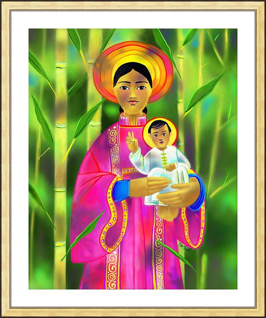 Wall Frame Gold, Matted - Our Lady of La Vang by M. McGrath