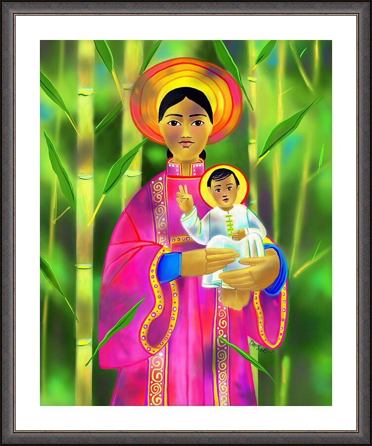 Wall Frame Espresso, Matted - Our Lady of La Vang by Br. Mickey McGrath, OSFS - Trinity Stores