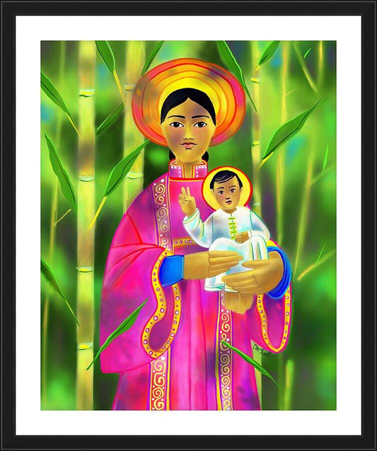Wall Frame Black, Matted - Our Lady of La Vang by M. McGrath