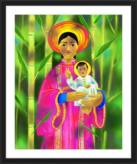 Wall Frame Black - Our Lady of La Vang by M. McGrath
