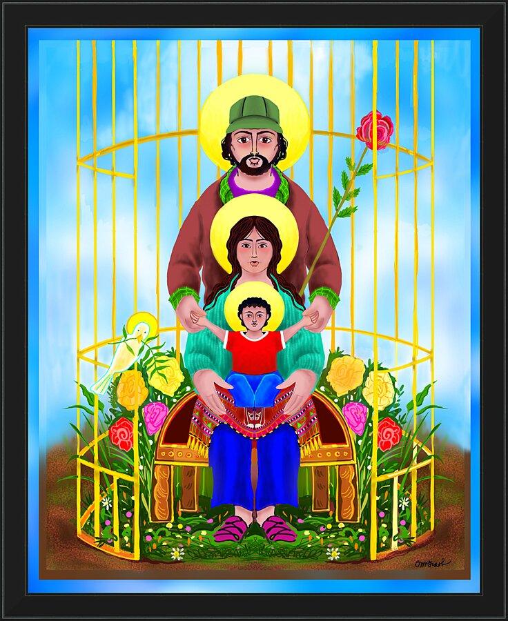 Wall Frame Black - Our Lady Protector of Immigrants by M. McGrath