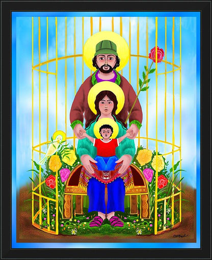 Wall Frame Black - Our Lady Protector of Immigrants by Br. Mickey McGrath, OSFS - Trinity Stores