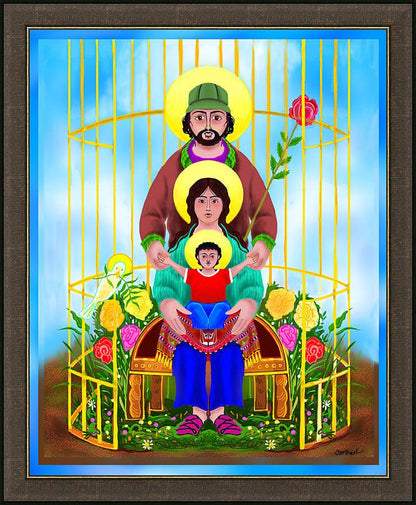 Wall Frame Espresso - Our Lady Protector of Immigrants by Br. Mickey McGrath, OSFS - Trinity Stores