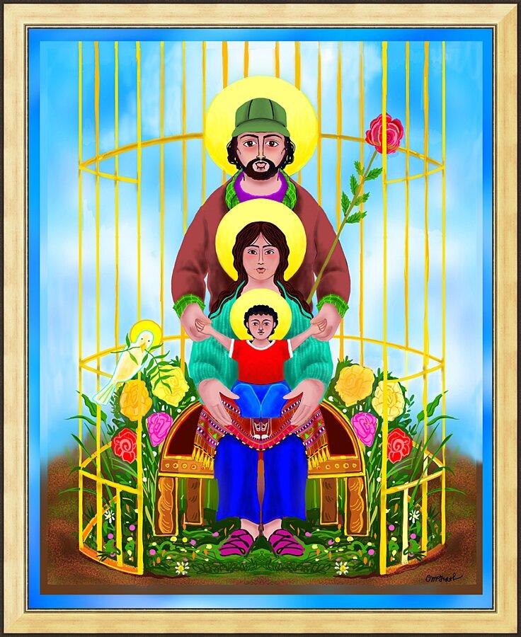 Wall Frame Gold - Our Lady Protector of Immigrants by M. McGrath