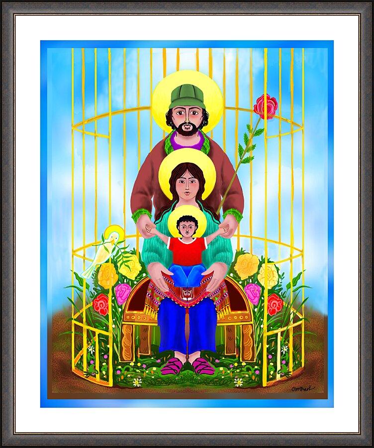 Wall Frame Espresso, Matted - Our Lady Protector of Immigrants by Br. Mickey McGrath, OSFS - Trinity Stores