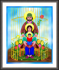 Wall Frame Espresso - Our Lady Protector of Immigrants by M. McGrath