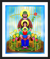 Wall Frame Black - Our Lady Protector of Immigrants by M. McGrath