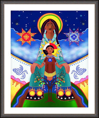 Wall Frame Espresso - Lakota Tipi Madonna by M. McGrath
