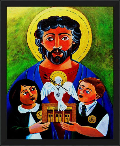 Wall Frame Black - St. Luke the Evangelist by Br. Mickey McGrath, OSFS - Trinity Stores