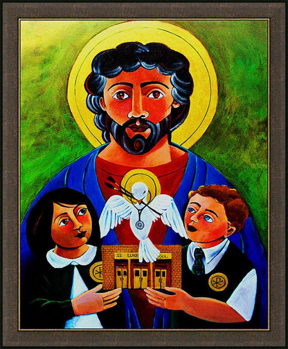 Wall Frame Espresso - St. Luke the Evangelist by Br. Mickey McGrath, OSFS - Trinity Stores