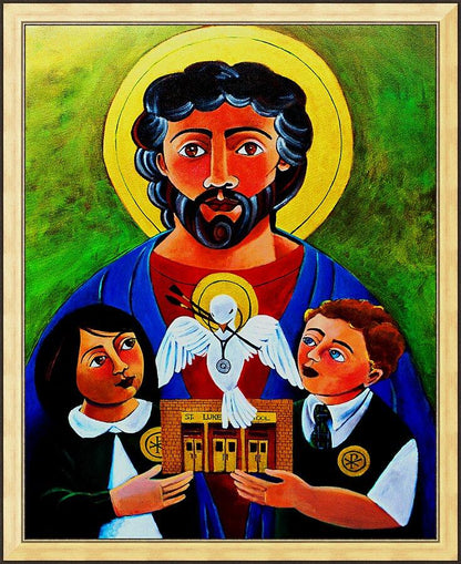 Wall Frame Gold - St. Luke the Evangelist by Br. Mickey McGrath, OSFS - Trinity Stores