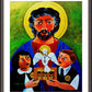 Wall Frame Espresso, Matted - St. Luke the Evangelist by Br. Mickey McGrath, OSFS - Trinity Stores