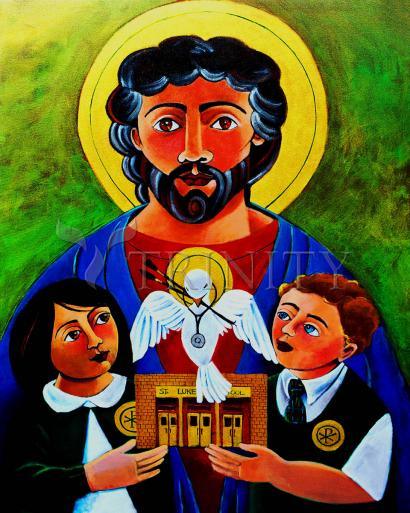 Wall Frame Espresso, Matted - St. Luke the Evangelist by Br. Mickey McGrath, OSFS - Trinity Stores