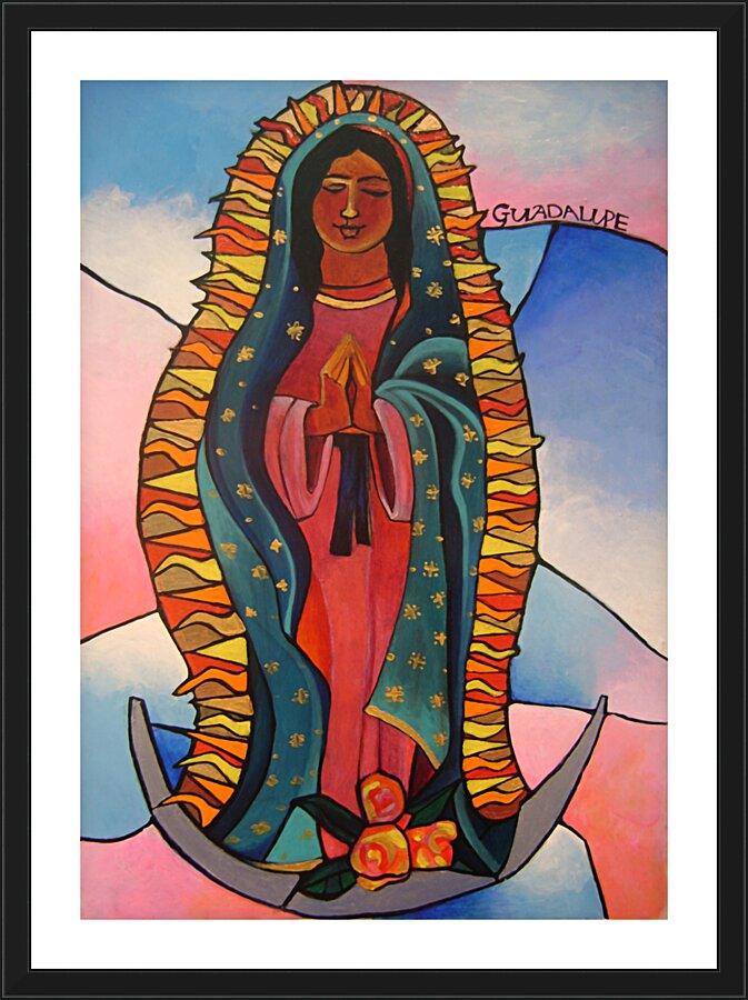 Wall Frame Black, Matted - Our Lady of Guadalupe by Br. Mickey McGrath, OSFS - Trinity Stores