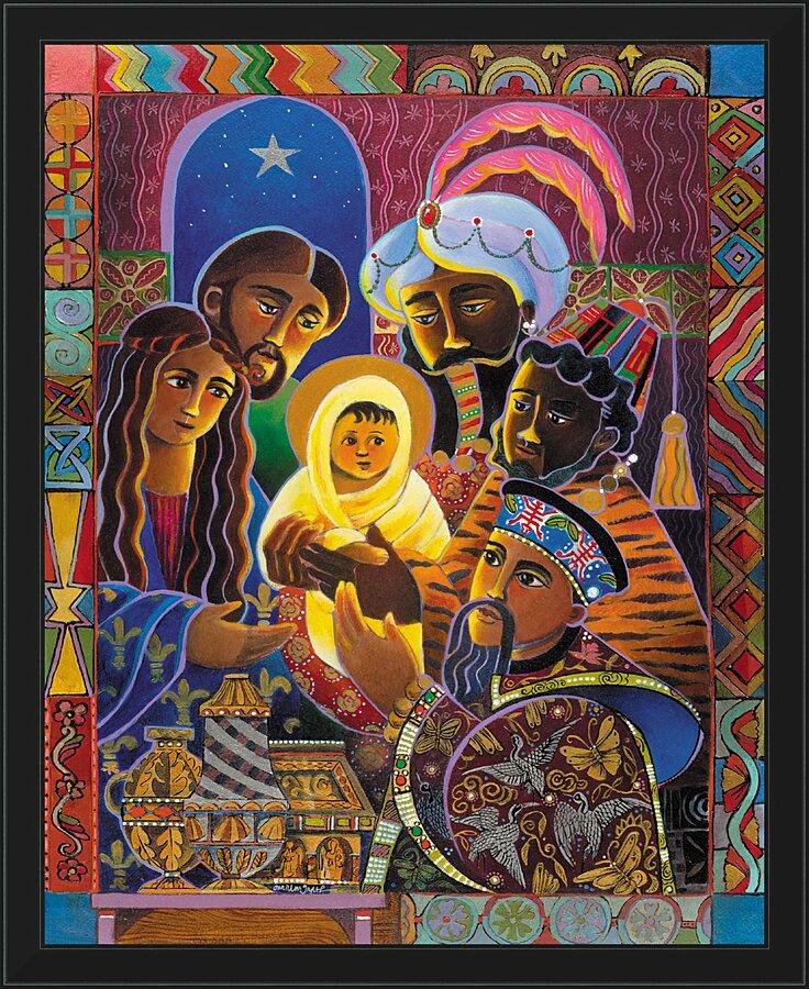 Wall Frame Black - Light of the World Nativity by M. McGrath