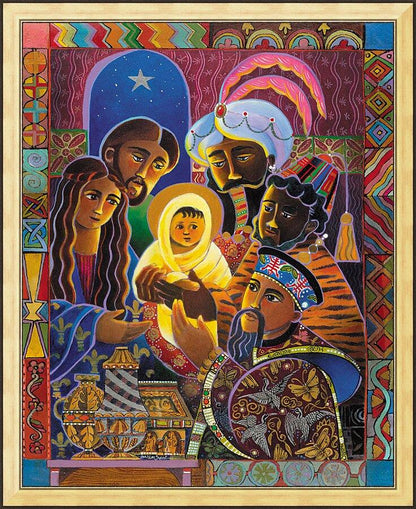 Wall Frame Gold - Light of the World Nativity by Br. Mickey McGrath, OSFS - Trinity Stores