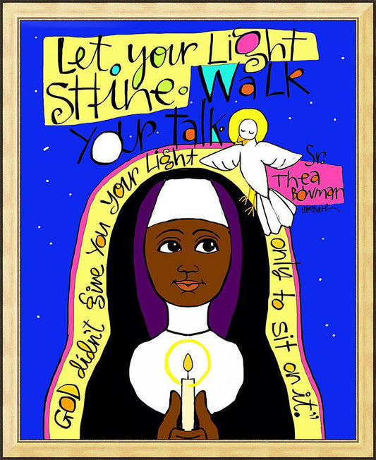 Wall Frame Gold - Sr. Thea Bowman: Let Your Light Shine by M. McGrath