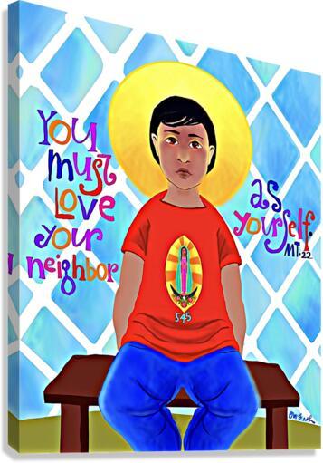 Canvas Print - Love Your Neighbor as Yourself by Br. Mickey McGrath, OSFS - Trinity Stores