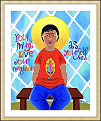Wall Frame Gold - Love Your Neighbor as Yourself by M. McGrath