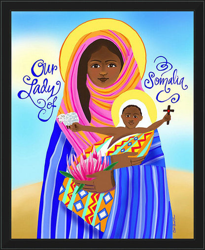 Wall Frame Black - Our Lady of Somalia by M. McGrath