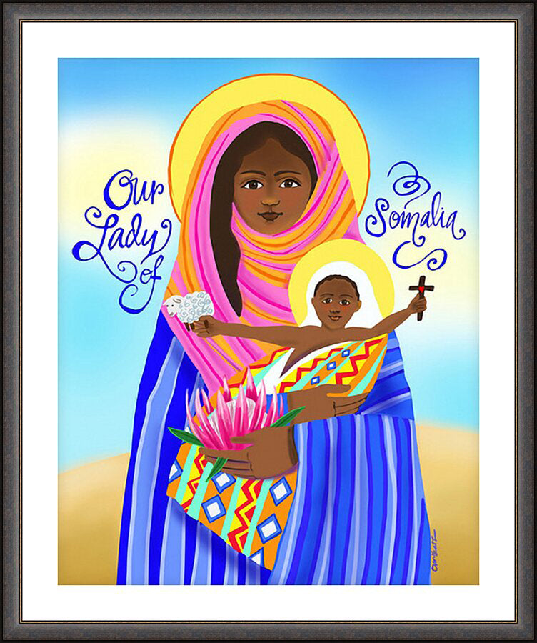 Wall Frame Espresso, Matted - Our Lady of Somalia by M. McGrath