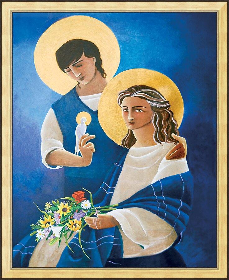 Wall Frame Gold - Madonna and Son by Br. Mickey McGrath, OSFS - Trinity Stores