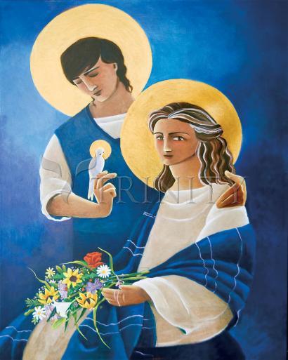 Wall Frame Espresso, Matted - Madonna and Son by Br. Mickey McGrath, OSFS - Trinity Stores