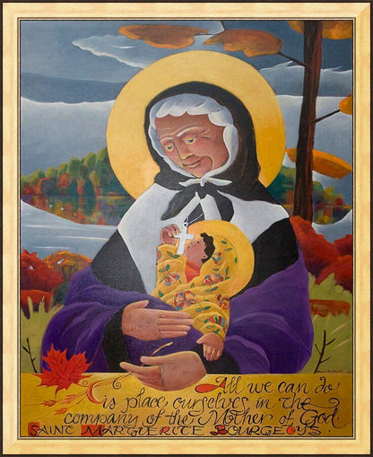 Wall Frame Gold - St. Marguerite Bourgeoys by Br. Mickey McGrath, OSFS - Trinity Stores